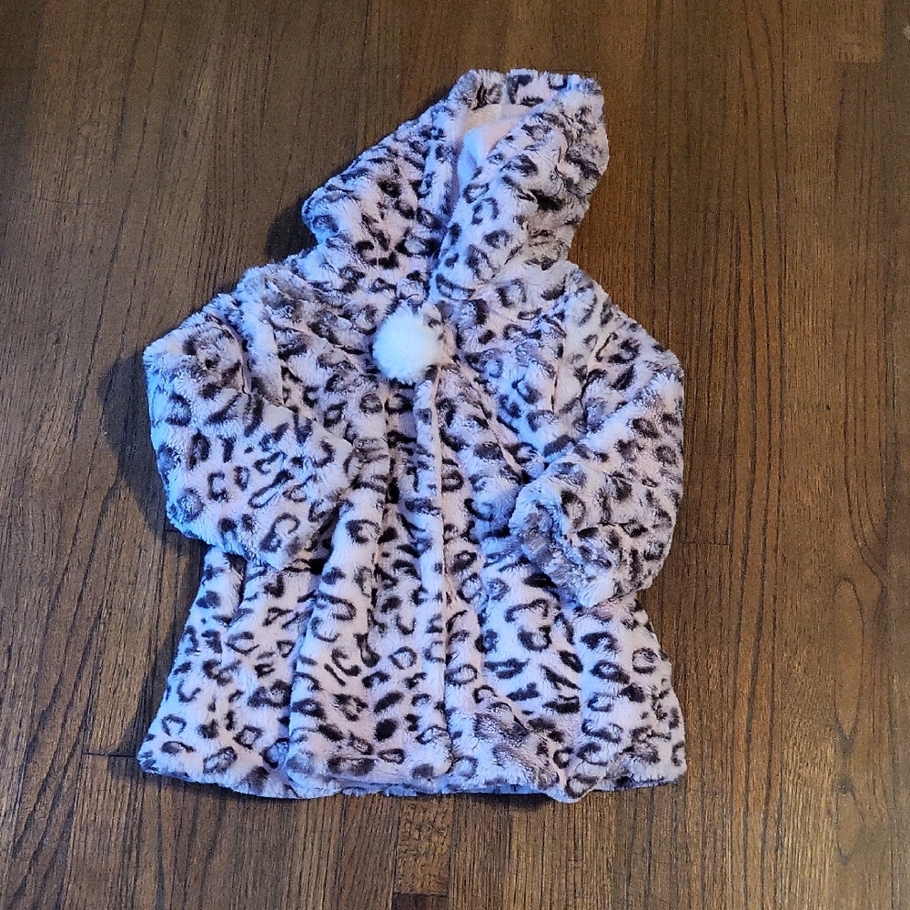 Leopard Print Kids Faux Fur Coat By Widgeon